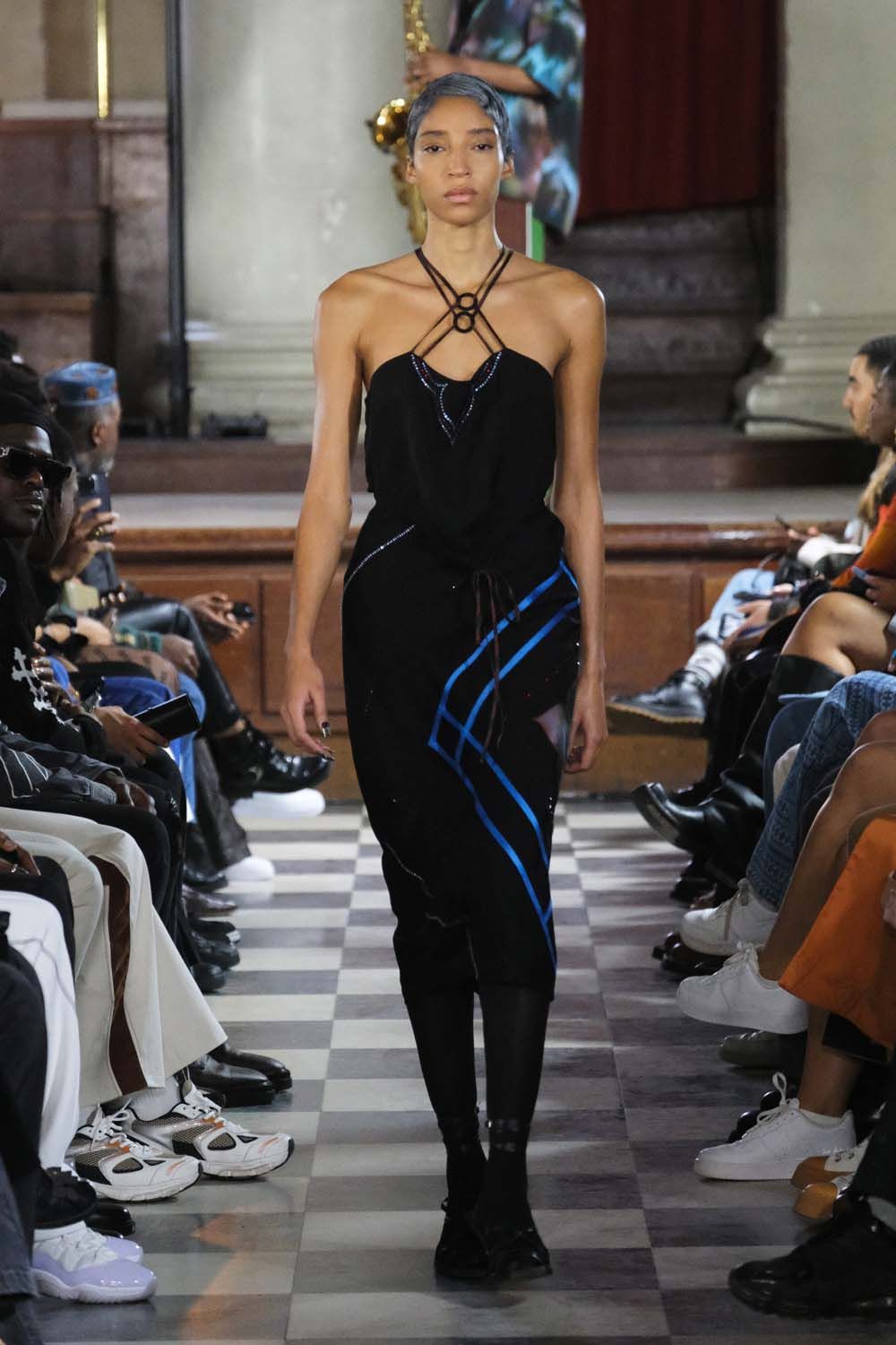 on the runway at London Fashion Week AW23