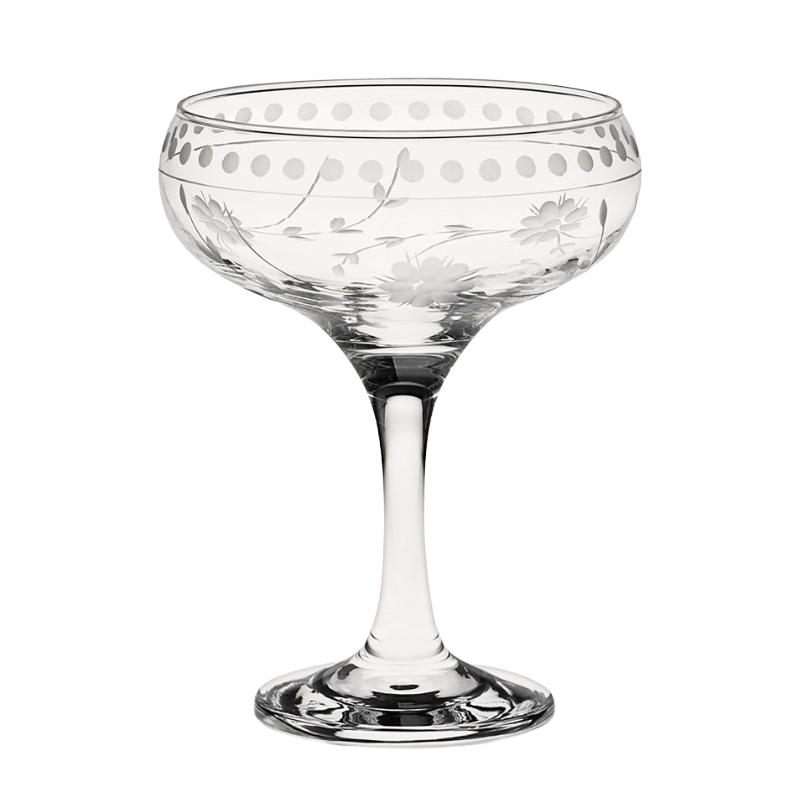 Williams Sonoma, Vintage Etched Coupe Glasses (Set of 4)