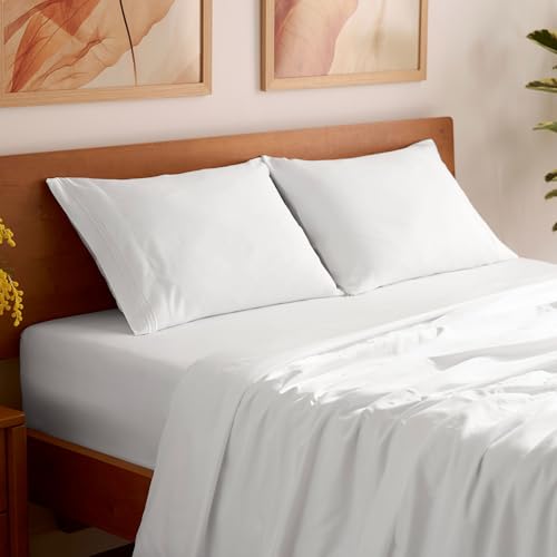 Mellanni Queen Sheets Set - 4 Pc Iconic Collection Bedding - Hotel Luxury, Extra Soft, Cooling Bed Sheets - Wrinkle, Fade, Stain Resistant (queen, White)