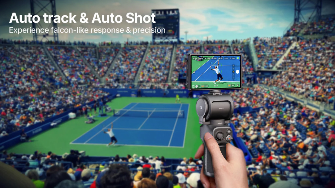 Farseer RocX camera and handle being operated at tennis match