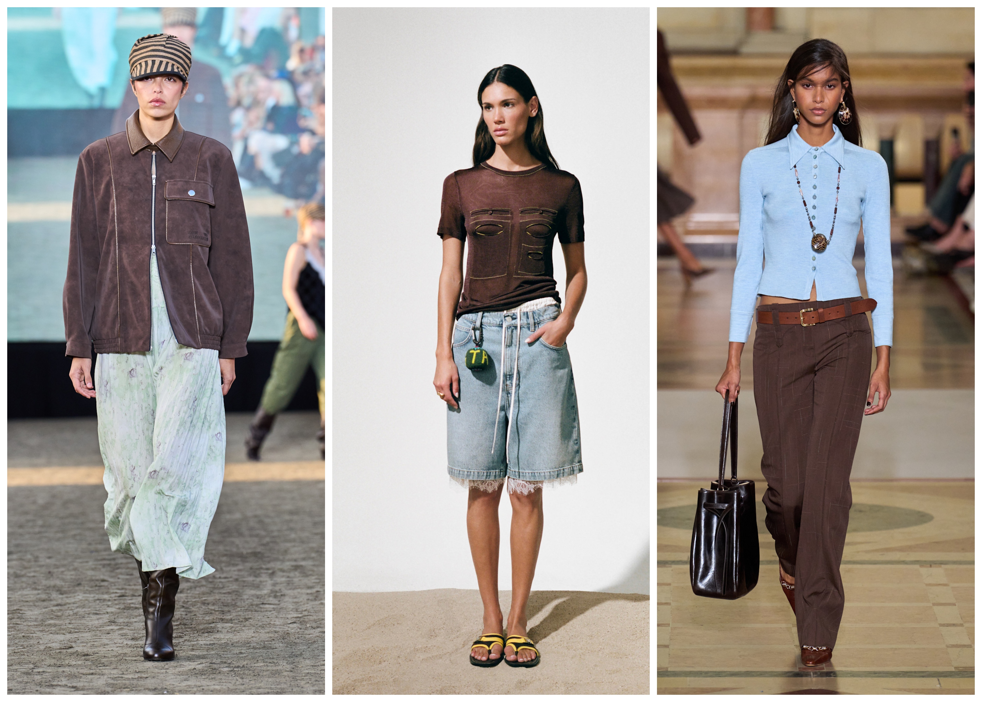 blue and brown color trend on the spring 2026 runways