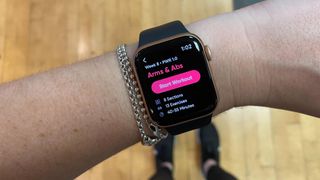 A photo of the Apple Watch sweat app