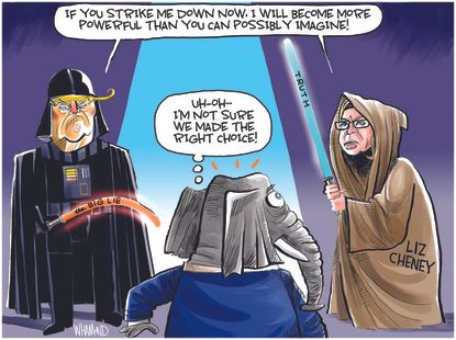 Political Cartoon U.S. trump liz cheney gop star wars