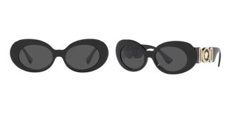 2 images of black Versace sunglasses