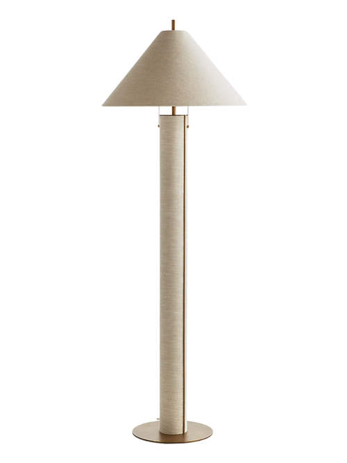 Remi Natural Linen Floor Lamp 65"