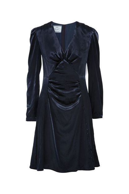 Prada Ruched Velvet Dress