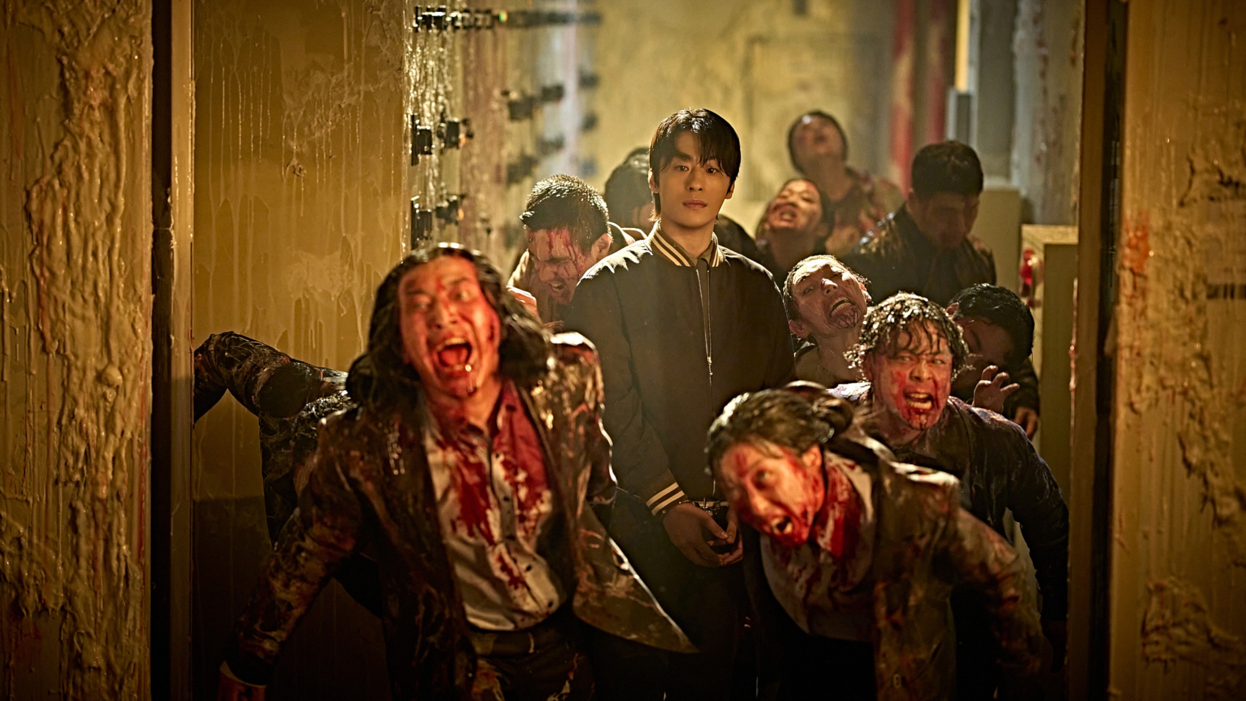 Scientist Seo Young-chul surrounded by the infected.