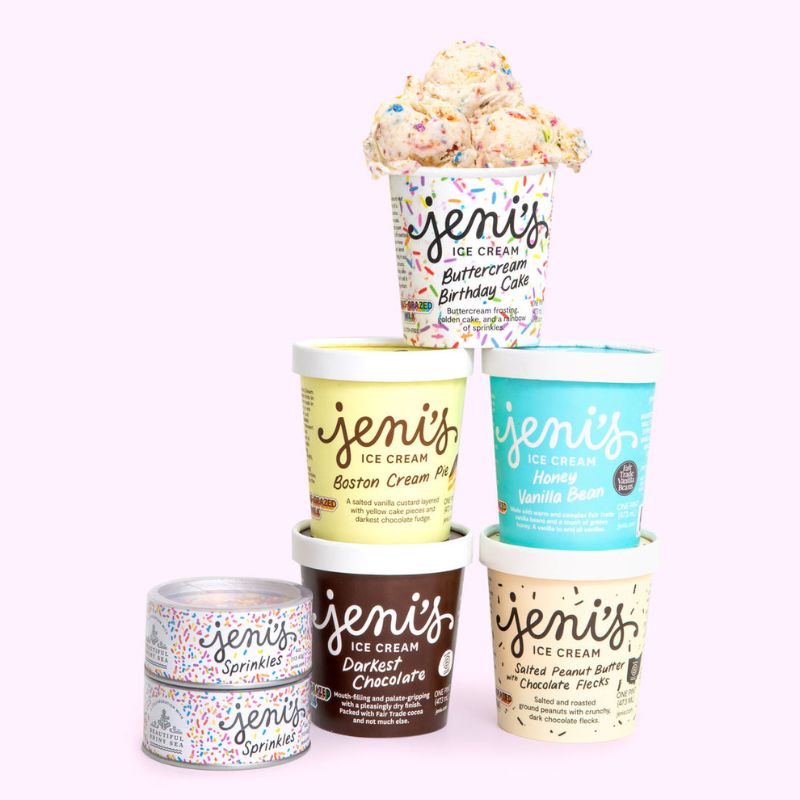 Five pints of Jeni's Splendid Ice Cream is one of the best 40th birthday gifts.