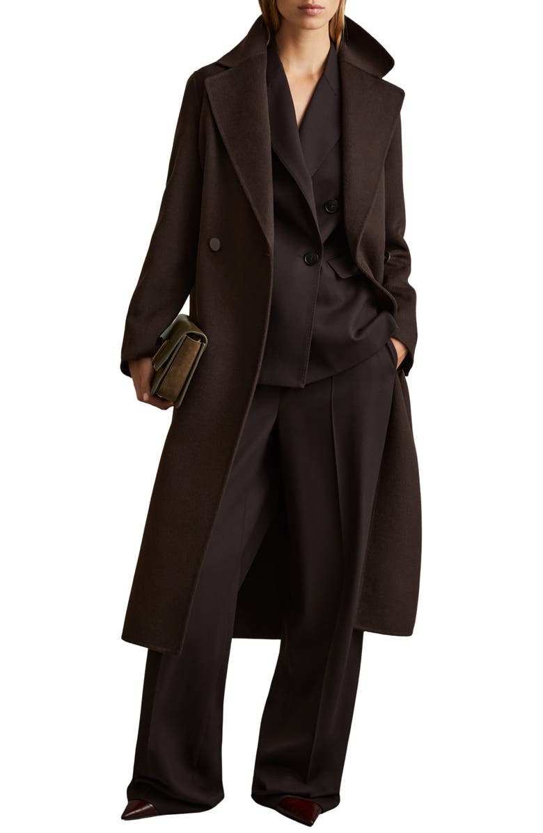 Lucia Tie Waist Wool Blend Coat