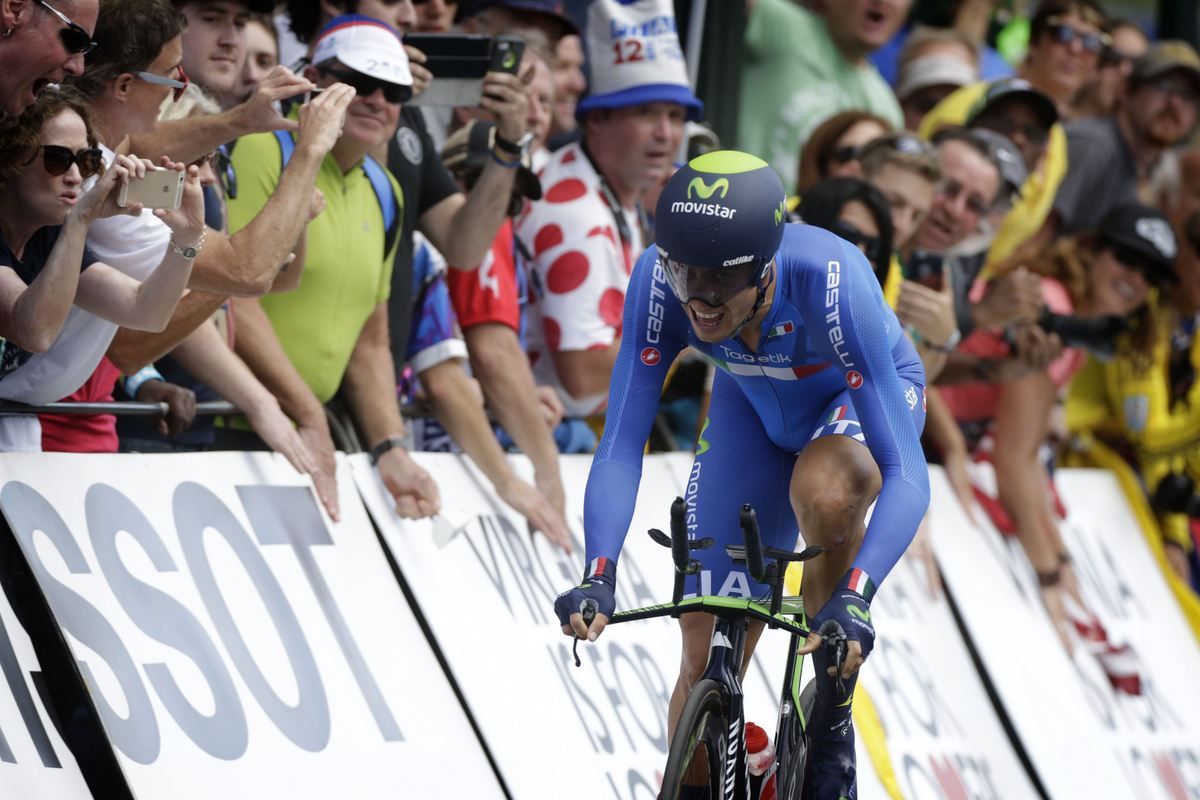 Adriani Malori (Italy) pushes it to the line