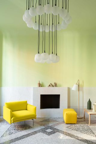 a zingy yellow living room
