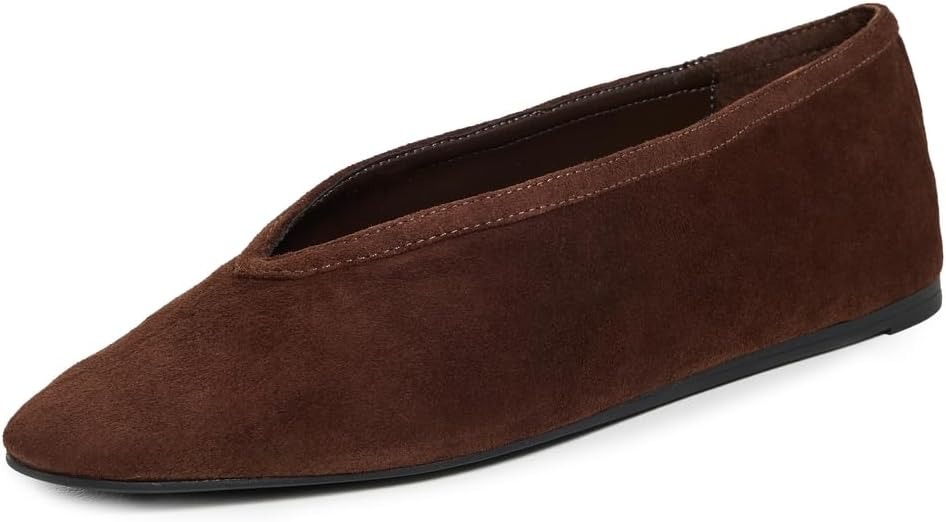 Schutz Women's Courtney Flats, Seal Brown, 8.5 Medium Us