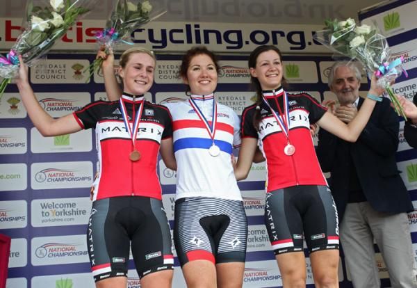 Katie Colclough (Specialized-lululemon) in the women's under 23 champion's jersey