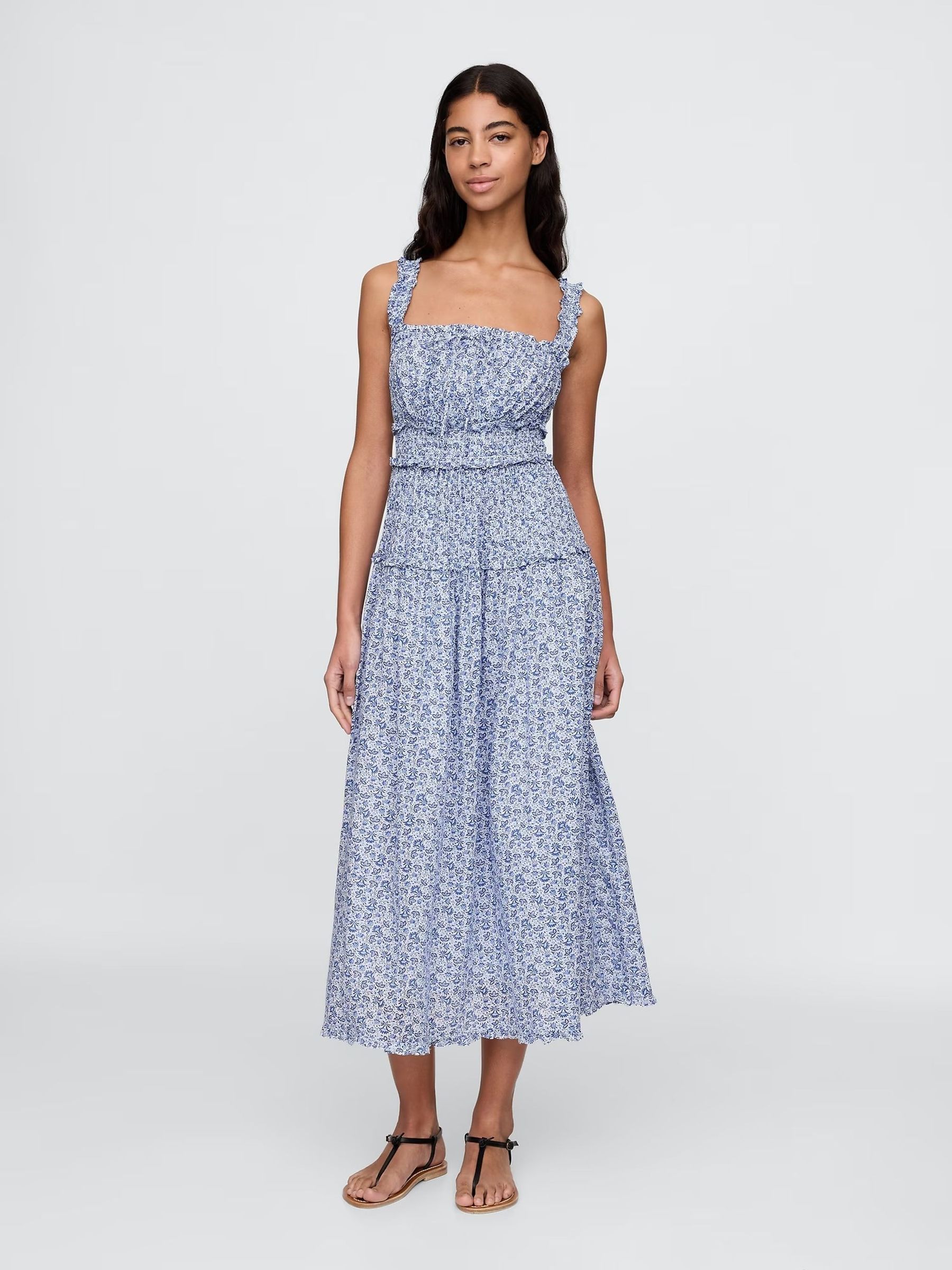 Blue DÔen Floral Maxi Dress