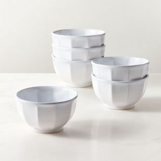 Cremieux White Ceramic Paneled Soup Bowl Set of 6 by Goop