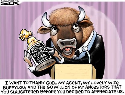 Editorial Cartoon U.S. Bison National Mammal 2016