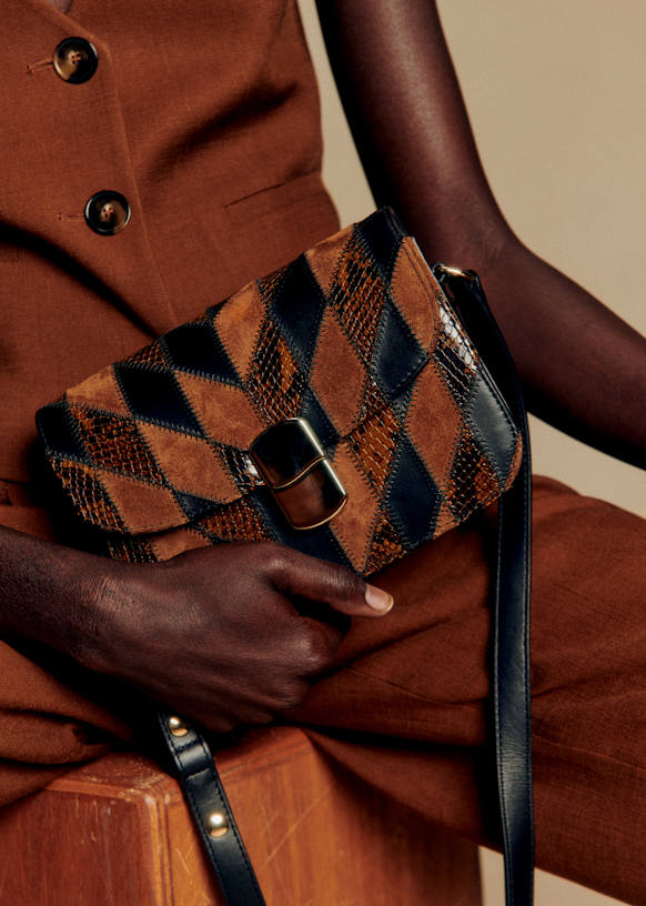 Milo Mini Classic Bag - Chocolate Patchwork - Bovine Leather - S&amp;eacute;zane