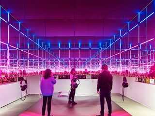 Visitors get lost in music in Konstantin Grcic and Matthias Singer’s immersive installation.