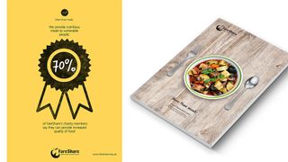 The visual theme for FareShare closely linked print and digital