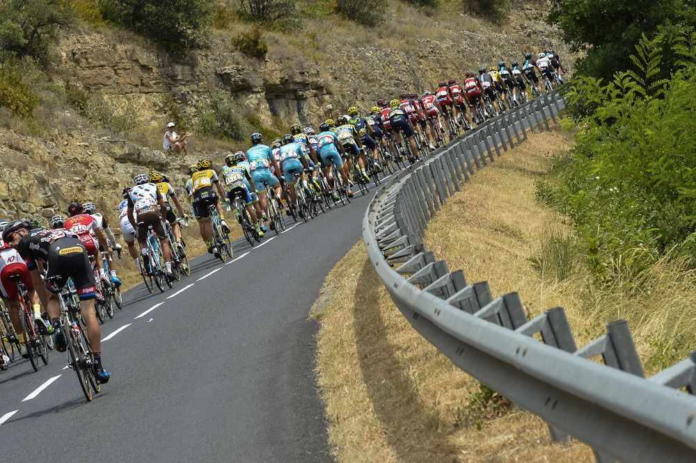 The peloton in action during stage 14.