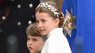 Princess Charlotte arrives at Westminster Abbey for the Coronation of King Charles III and Queen Camilla