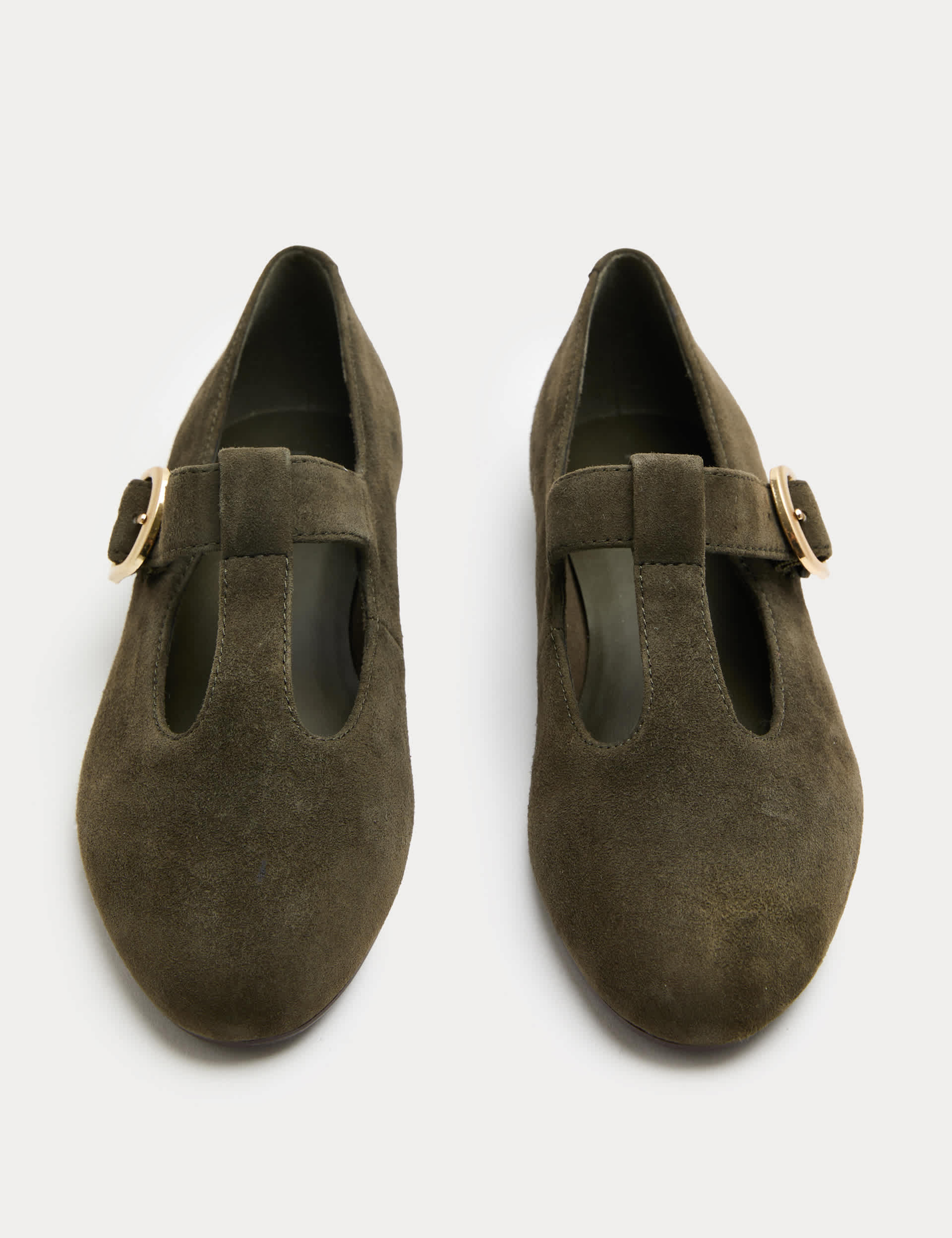 Suede T-Bar Flat Ballet Pumps
