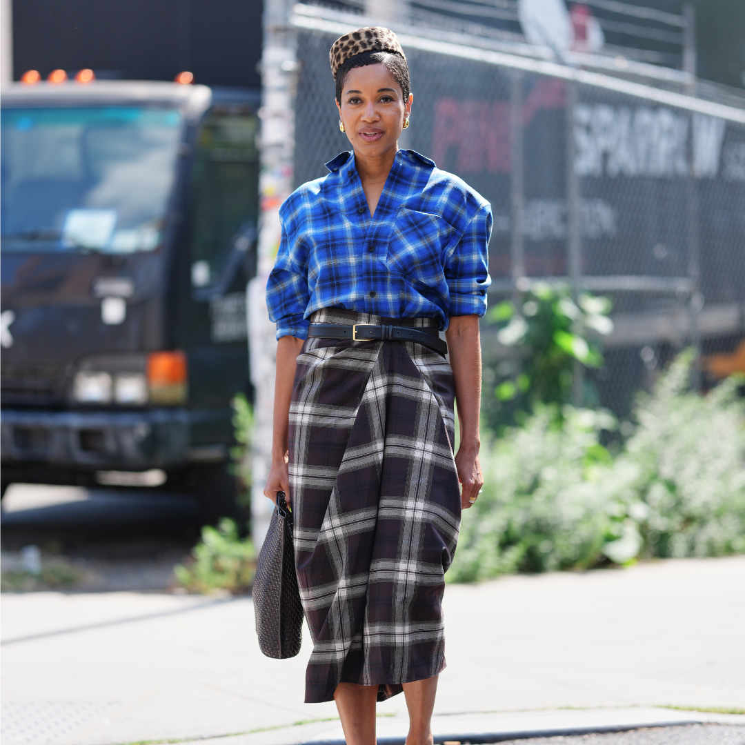 COS Checked Skirt
