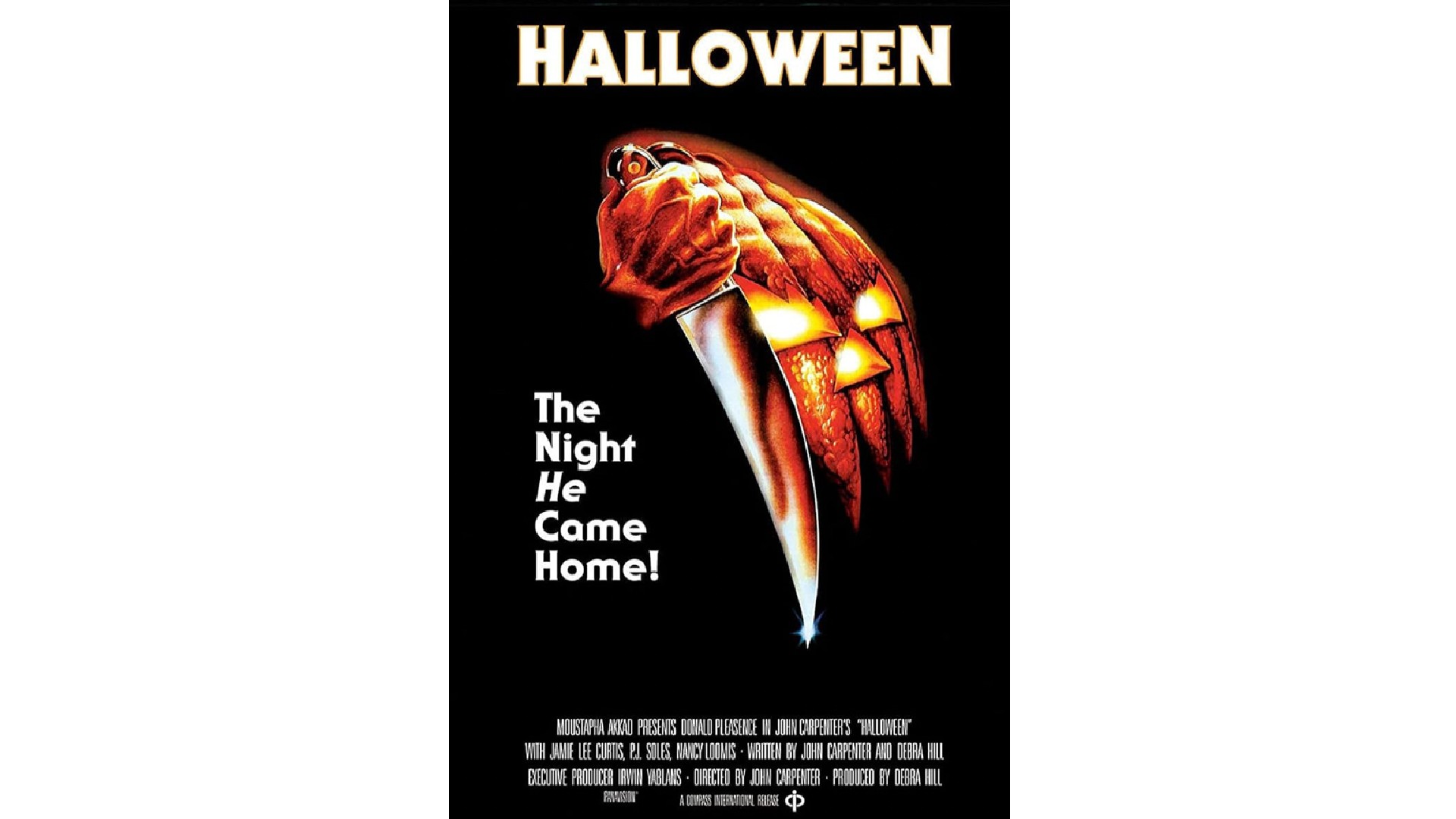 Horror film poster for Halloween