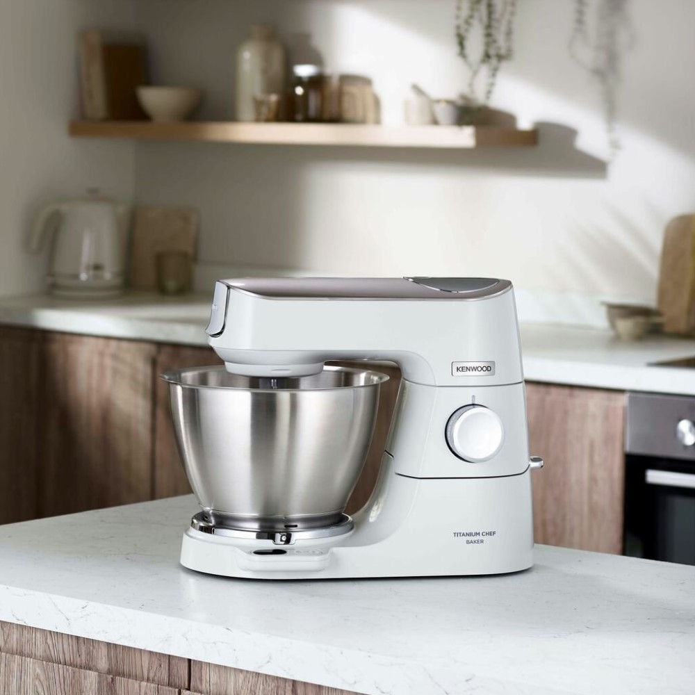 Kenwood Titanium Chef Baker on white granite top in clean kitchen
