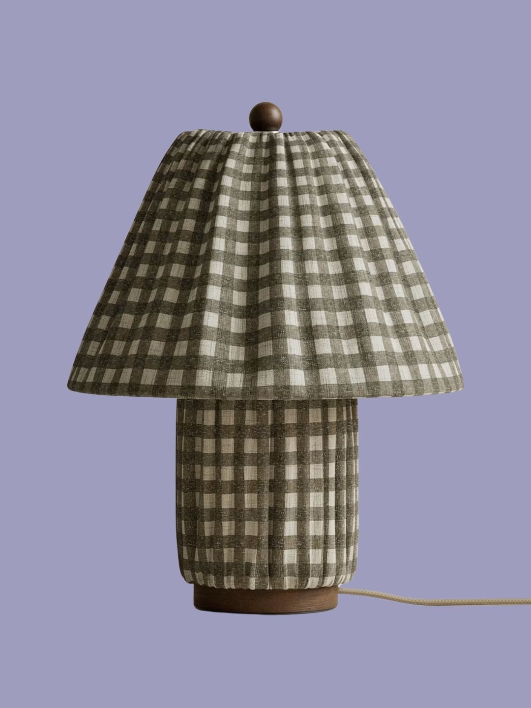 M&amp;amp;S, Full Pleat Gingham Table Lamp