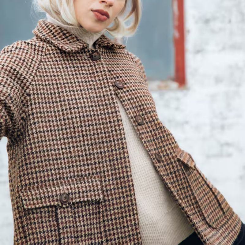 Harris Tweed Swing Jacket on model