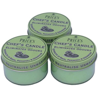 Prices Chefs Candle In Tin | $29.65 for three at Amazon