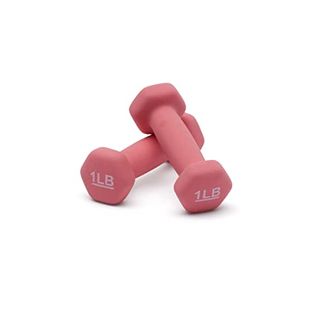 Amazon Basics Neoprene Coated Dumbbell Hand Weight Set, 1 Pound, Set of 2, Pink