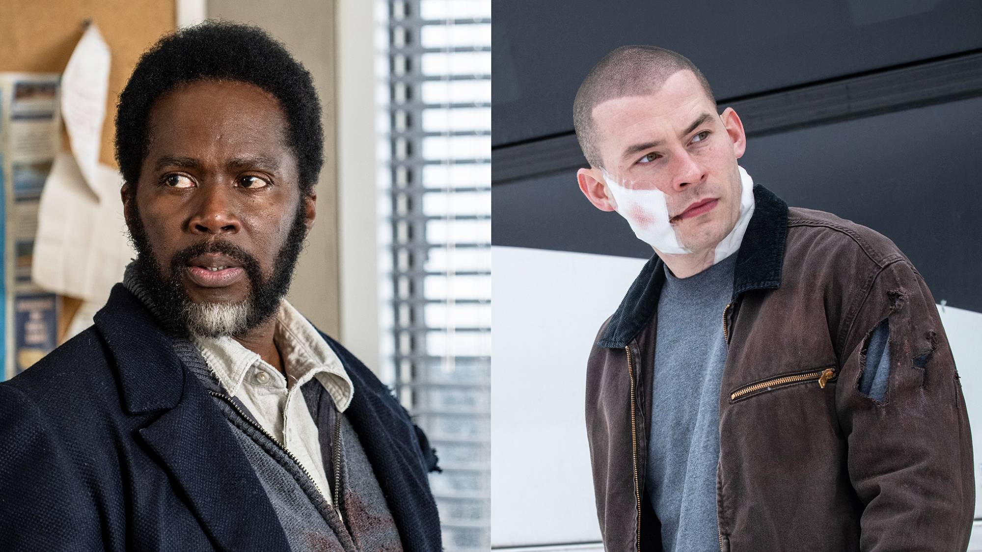 Harold Perrineau as Boyd Stevens and A.J. Simmons as Randall Kirkland in "From" season 3 on MGM+