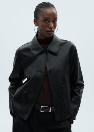 Leather-Effect Jacket With Pockets - Women | Mango United Kingdom