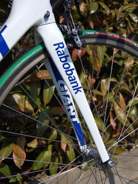 Team bikes will also have special fork blades with a more slender shape, presumably for a softer ride on the pav&eacute;.