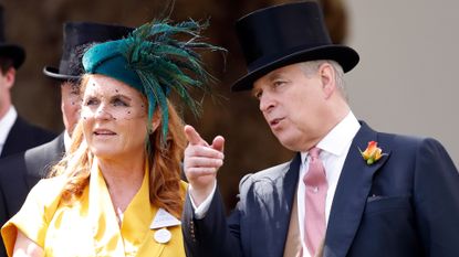 Sarah Ferguson, Duchess of York and Prince Andrew, Duke of York attend day four of Royal Ascot at Ascot Racecourse on June 21, 2019 in Ascot, England.