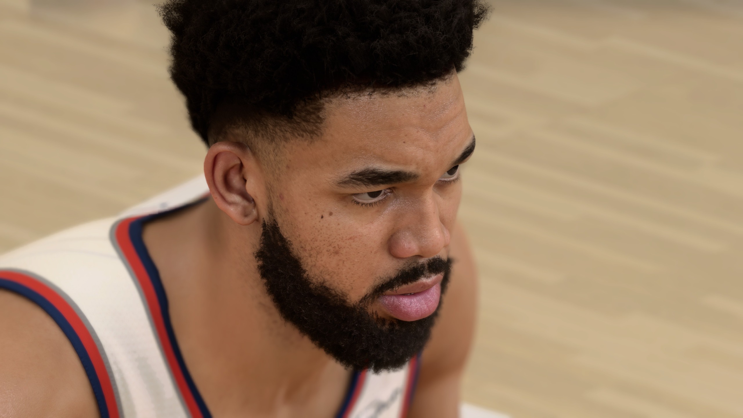 A basketball player in NBA 2K27 rendered with DLSS 5