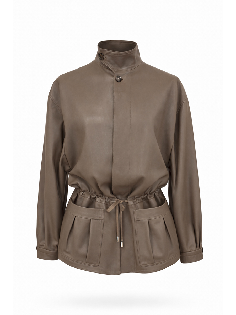 Auter, Drawstring Leather Jacket
