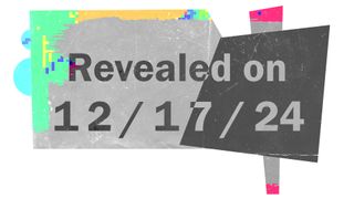 Cyberpunk-pop art style of a placeholder image for an unrevealed article with future date of publication displayed over geometric shapes.