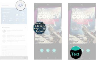 Open Bixby Vision, Scan an item to capture text, Tap text.