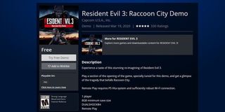 RE3 Demo PS Store
