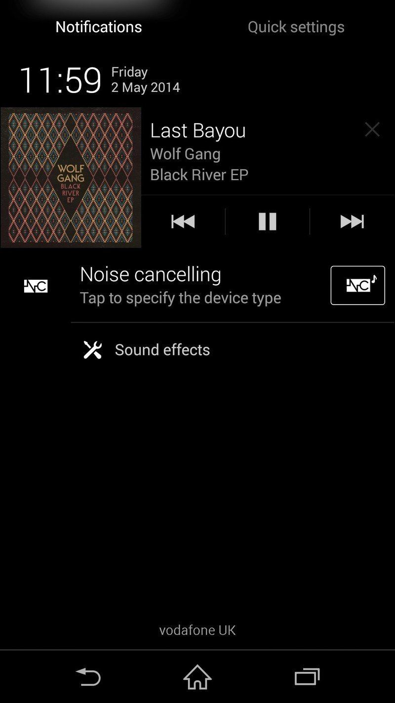 Sony Xperia Z2 notifications