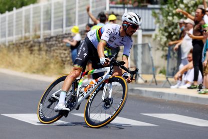 Julian Alaphilippe riding stage 11 of the Tour de France 2021