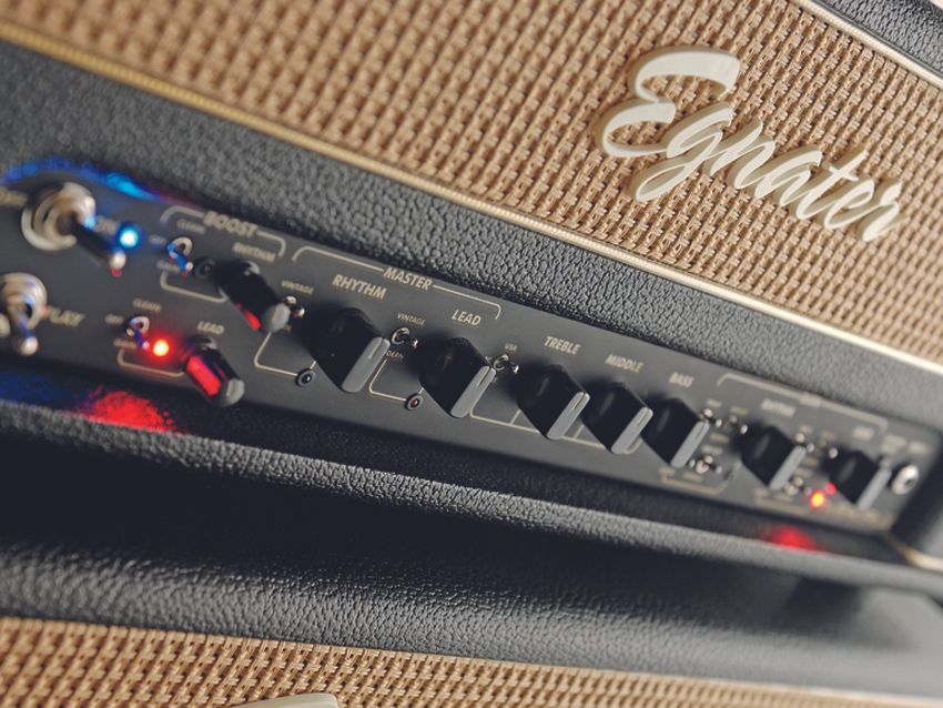 The 88 is covered in thick black Tolex with a straw grille, gold piping and black chrome metalwork.