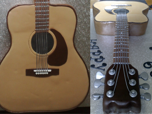 Acoustic guitar cake