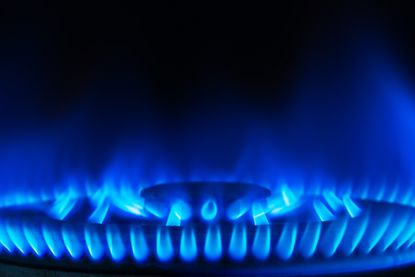 Blue gas flame