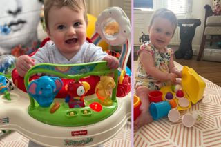 Freddie, daughter of GoodtoKnow's Editor Anna Bailey, playing with her favourite toys for 6 to 12 month olds