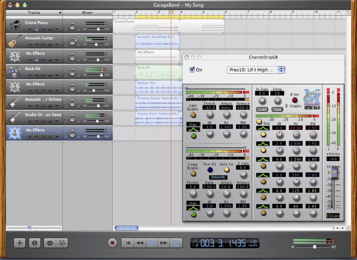 The ChannelStrip interface is large, but can be scaled down