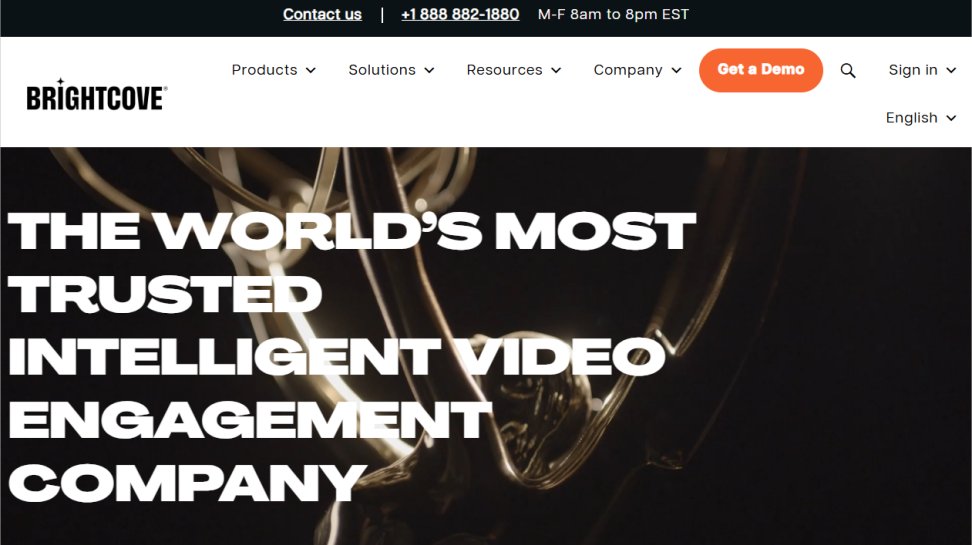 Brightcove website screenshot (July 2025).